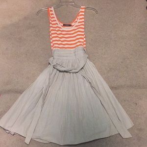 Orange and cream Summer flair dress!